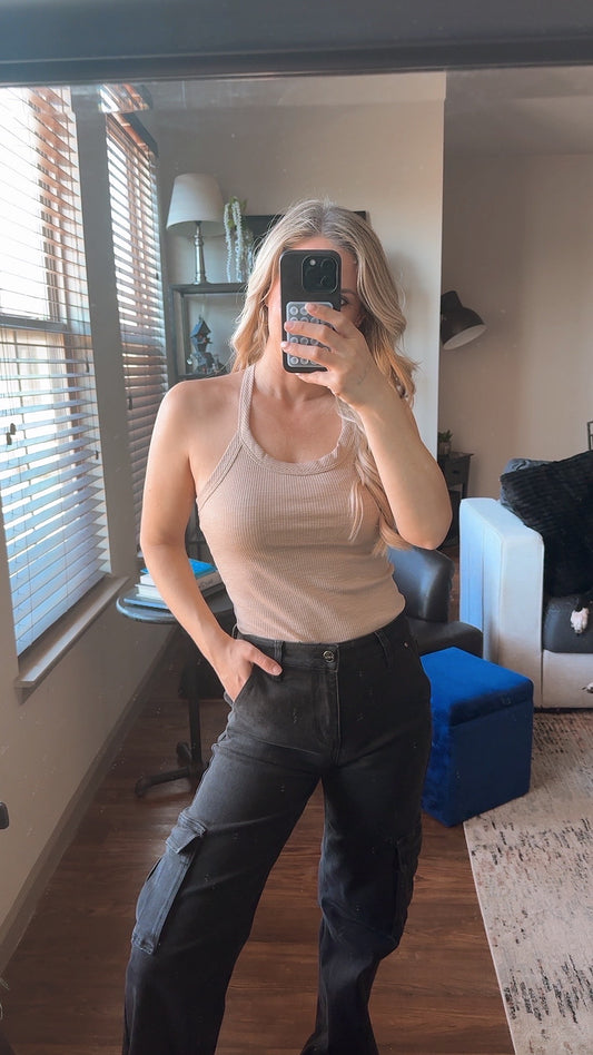 Amelia Scoop Neck Ribbed Tank