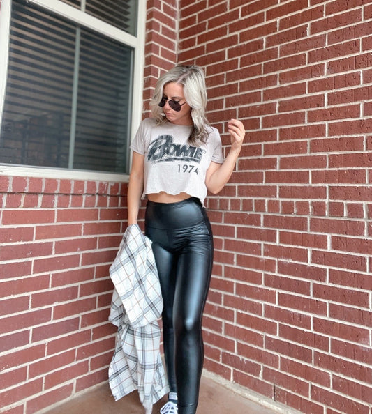 HIGH RISE FAUX LEATHER LEGGINGS